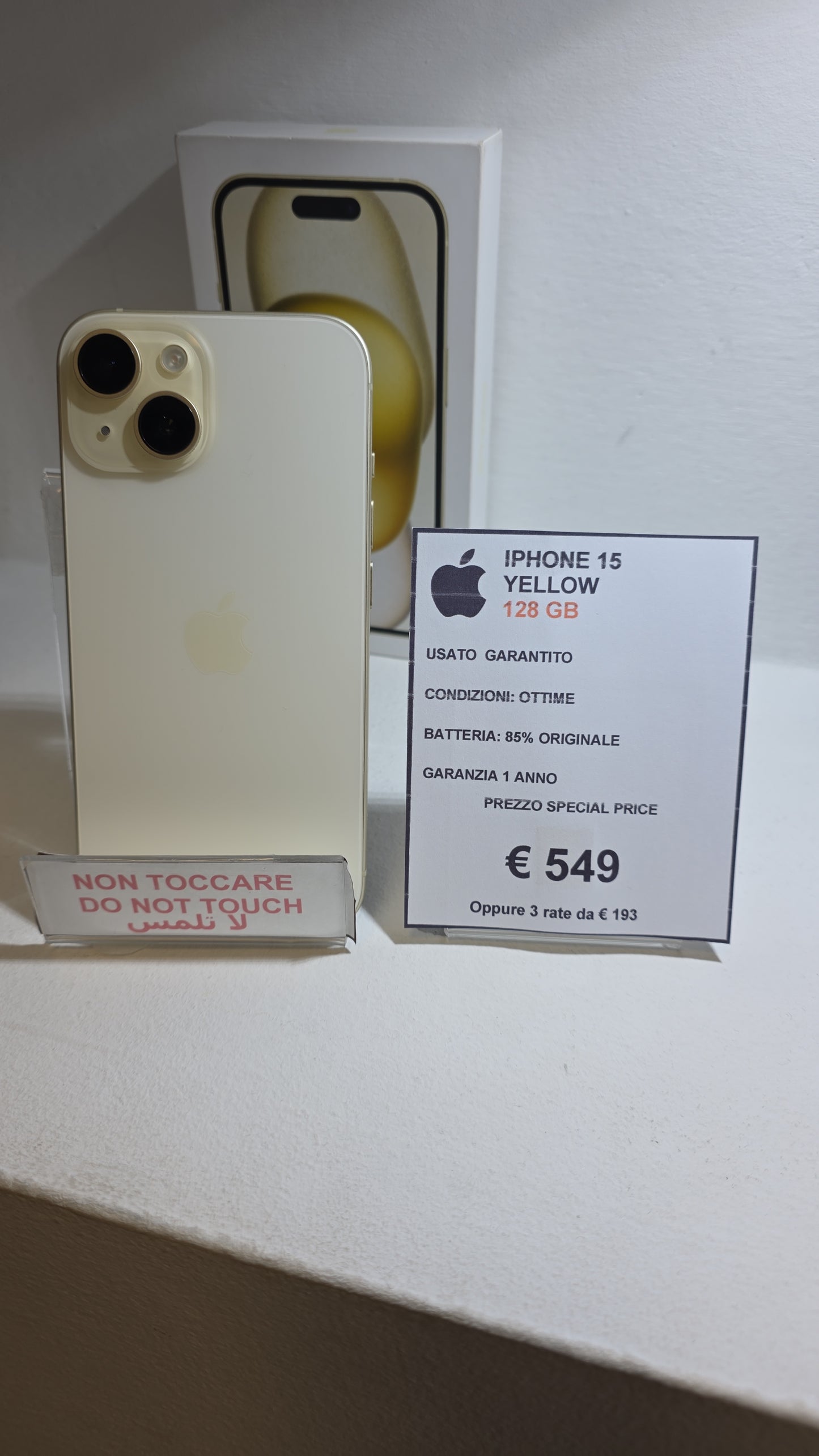iPhone 15 YELLOW 128 GB - 5G usato Garantito